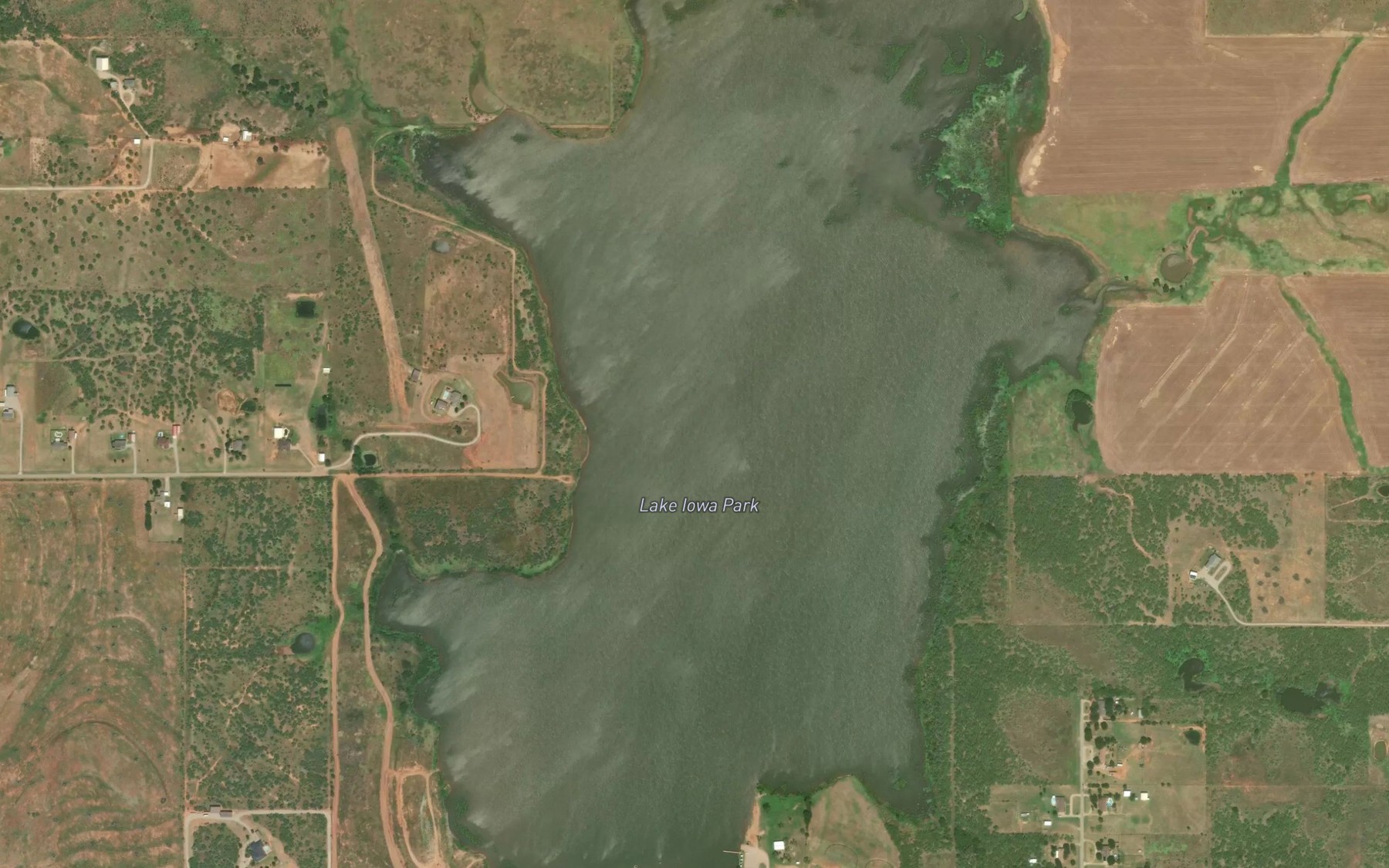 Satellite map of the Lake Iowa Park
