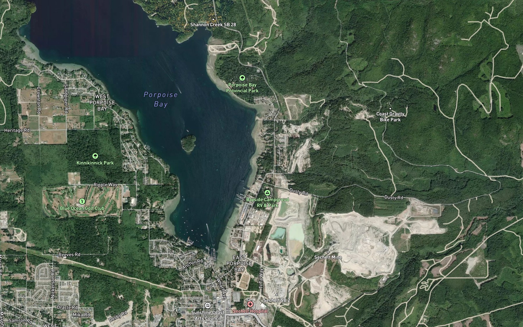 Satellite map of the Irgens Creek