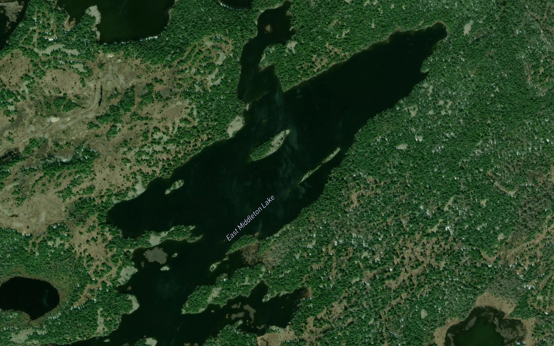 Satellite map of the East Middleton Lake