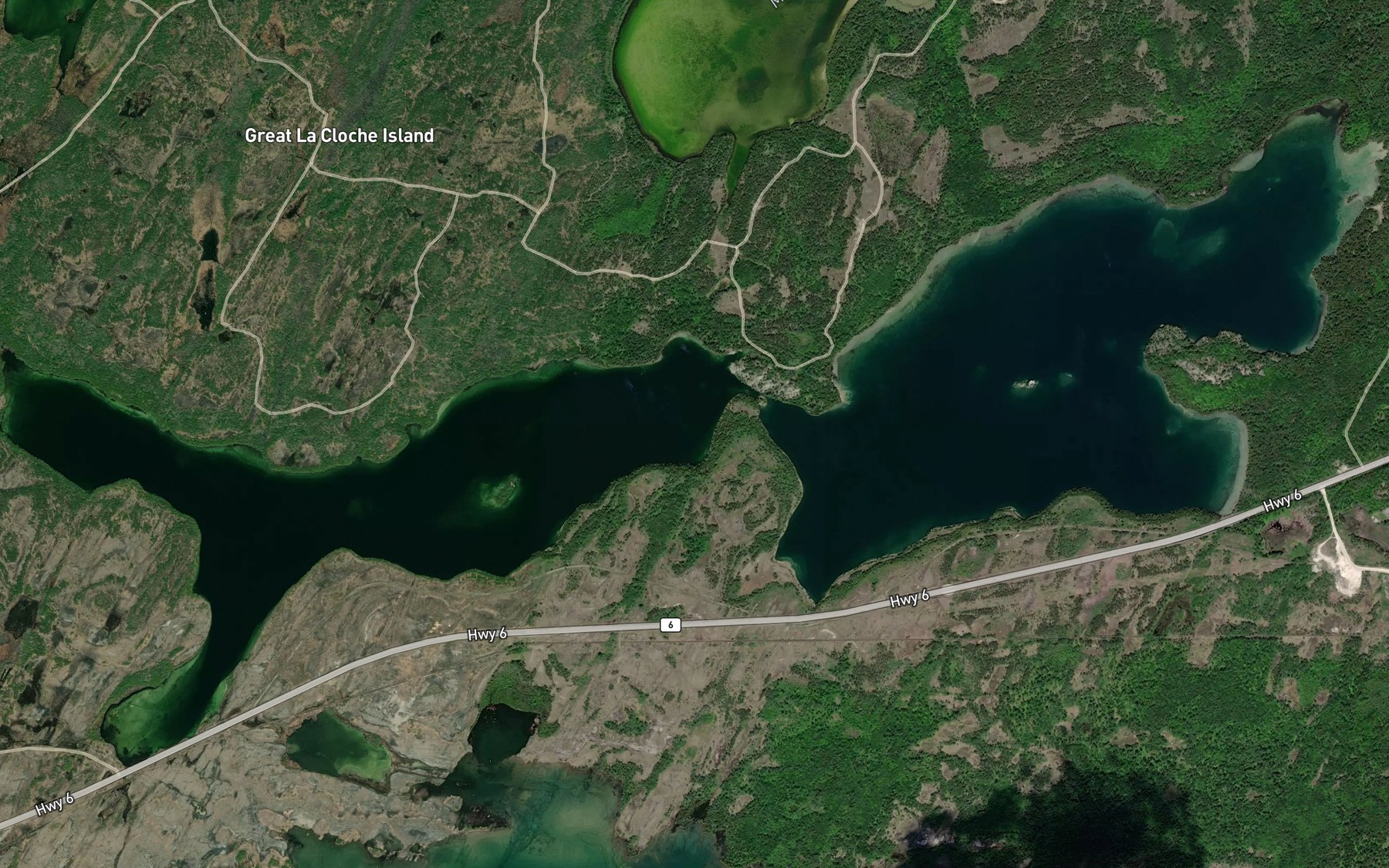 Satellite map of the Lewis Lake