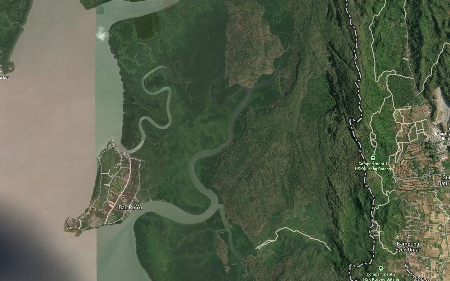 Satellite map of the Khlong Tha Chin