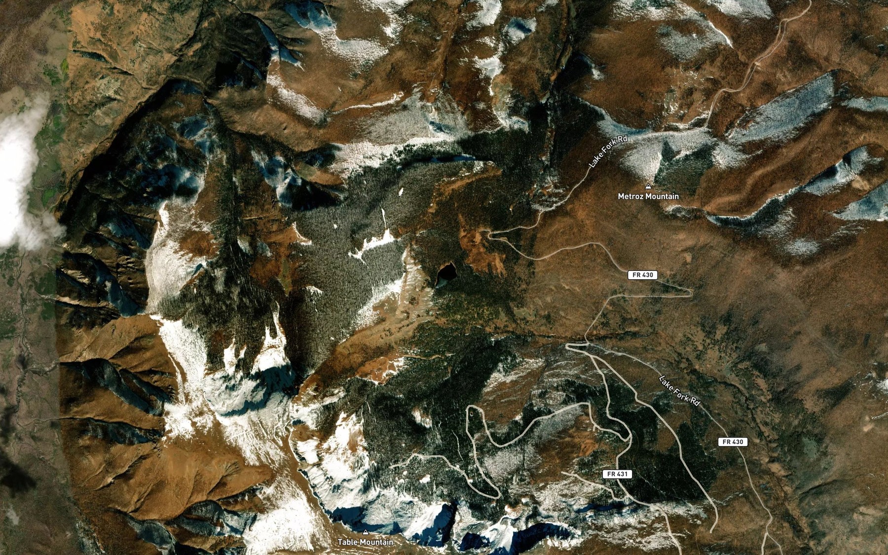 Satellite map of the Hunters Lake