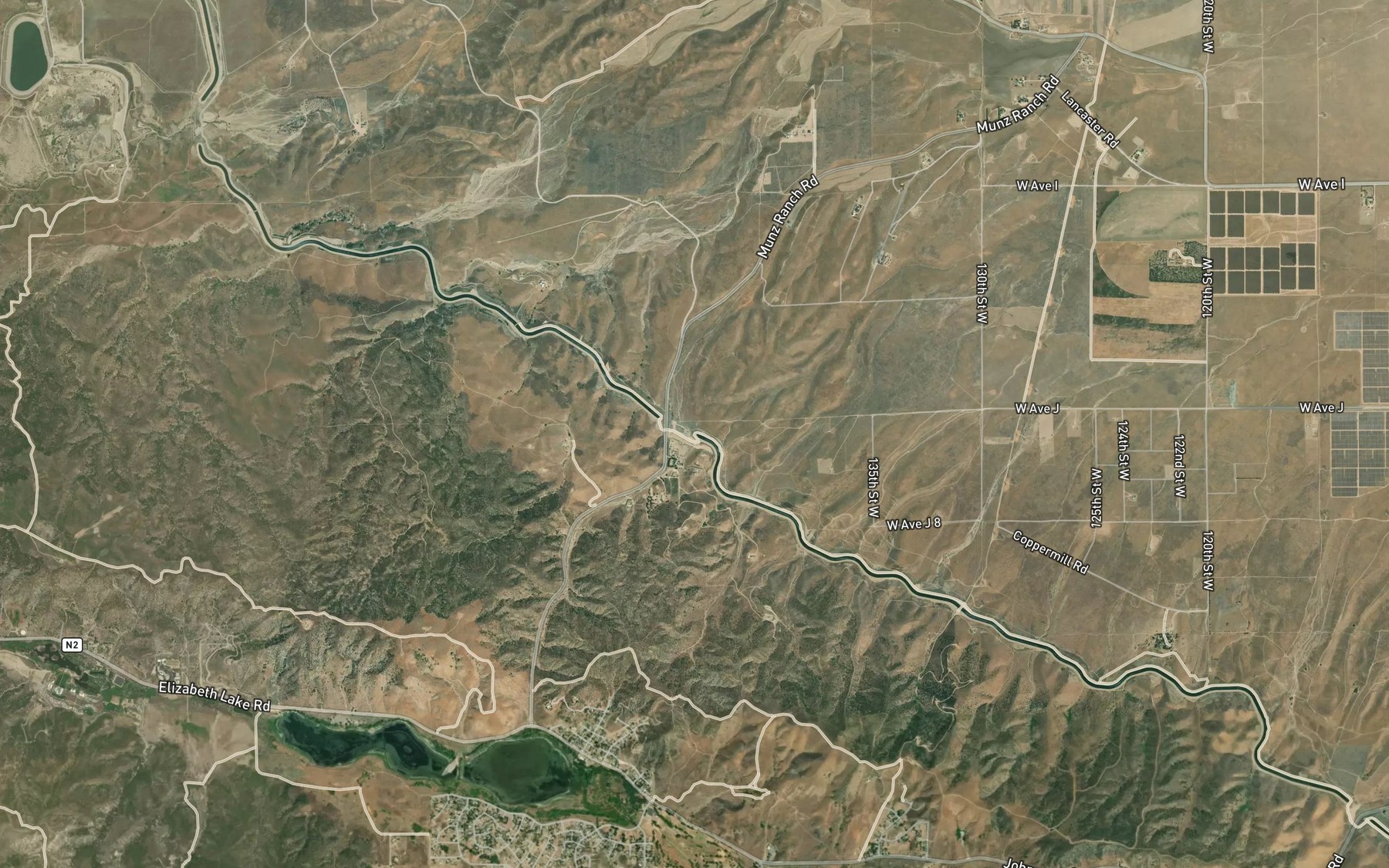 Satellite map of the Willow Siphon