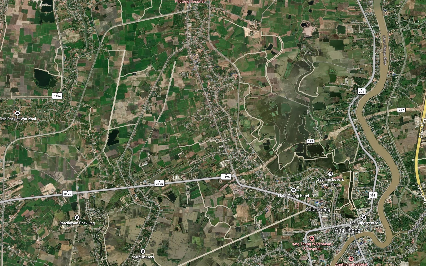 Satellite map of the Khlong Huai Pho