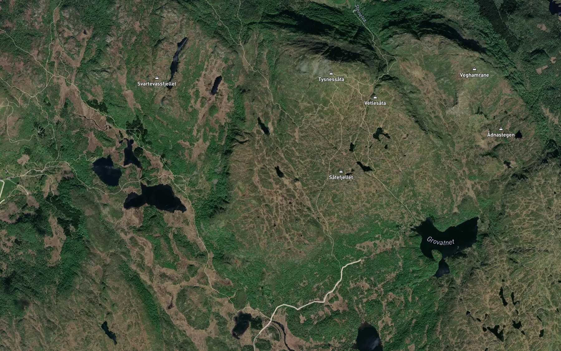 Satellite map of the Stovatnet,sore
