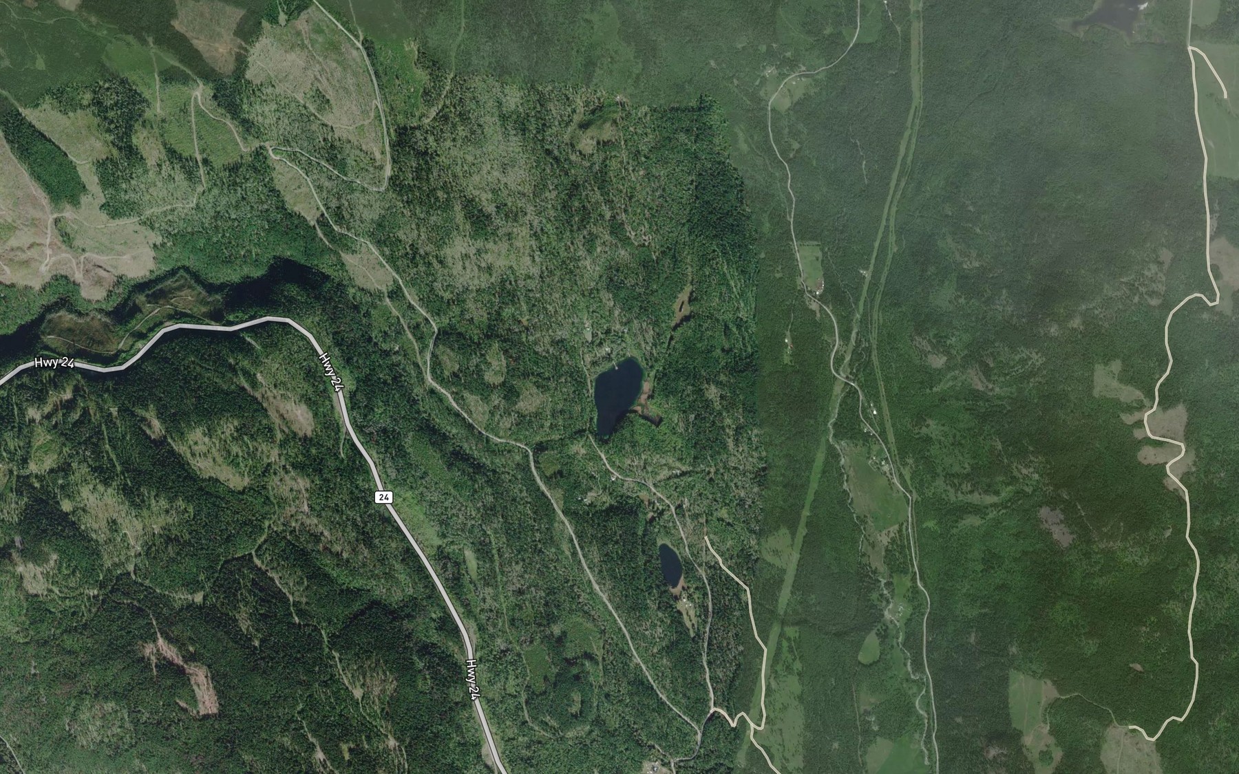 Satellite map of the Demers Lake