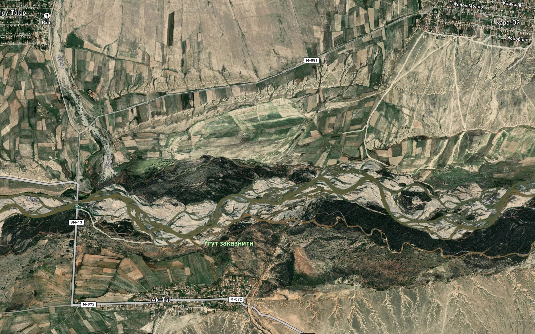 Satellite map of the Kol'su