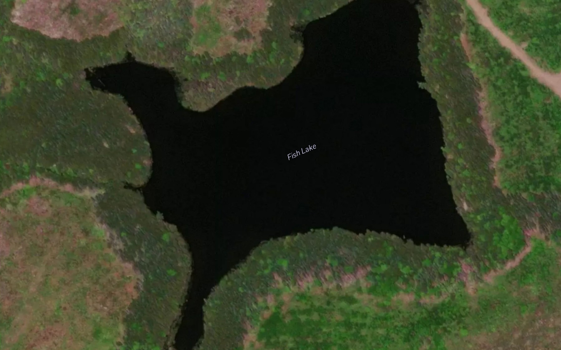 Satellite map of the Fish Lake
