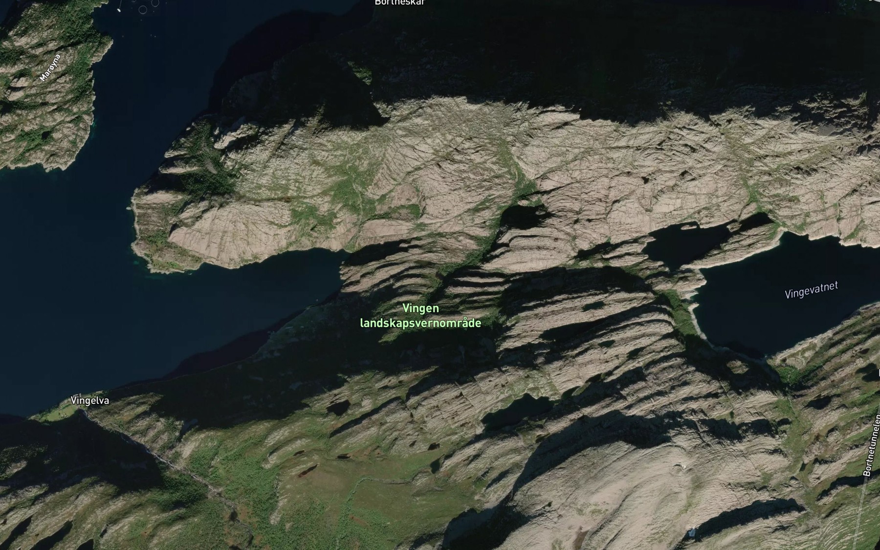Satellite map of the Oravatnet