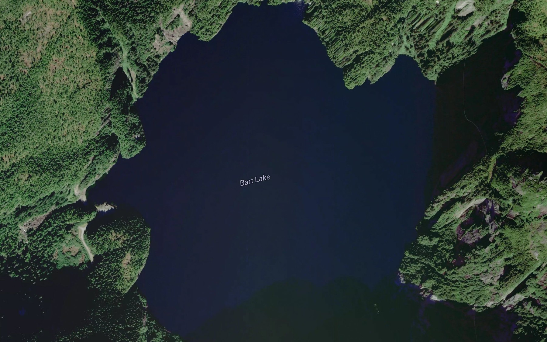 Satellite map of the Bart Lake