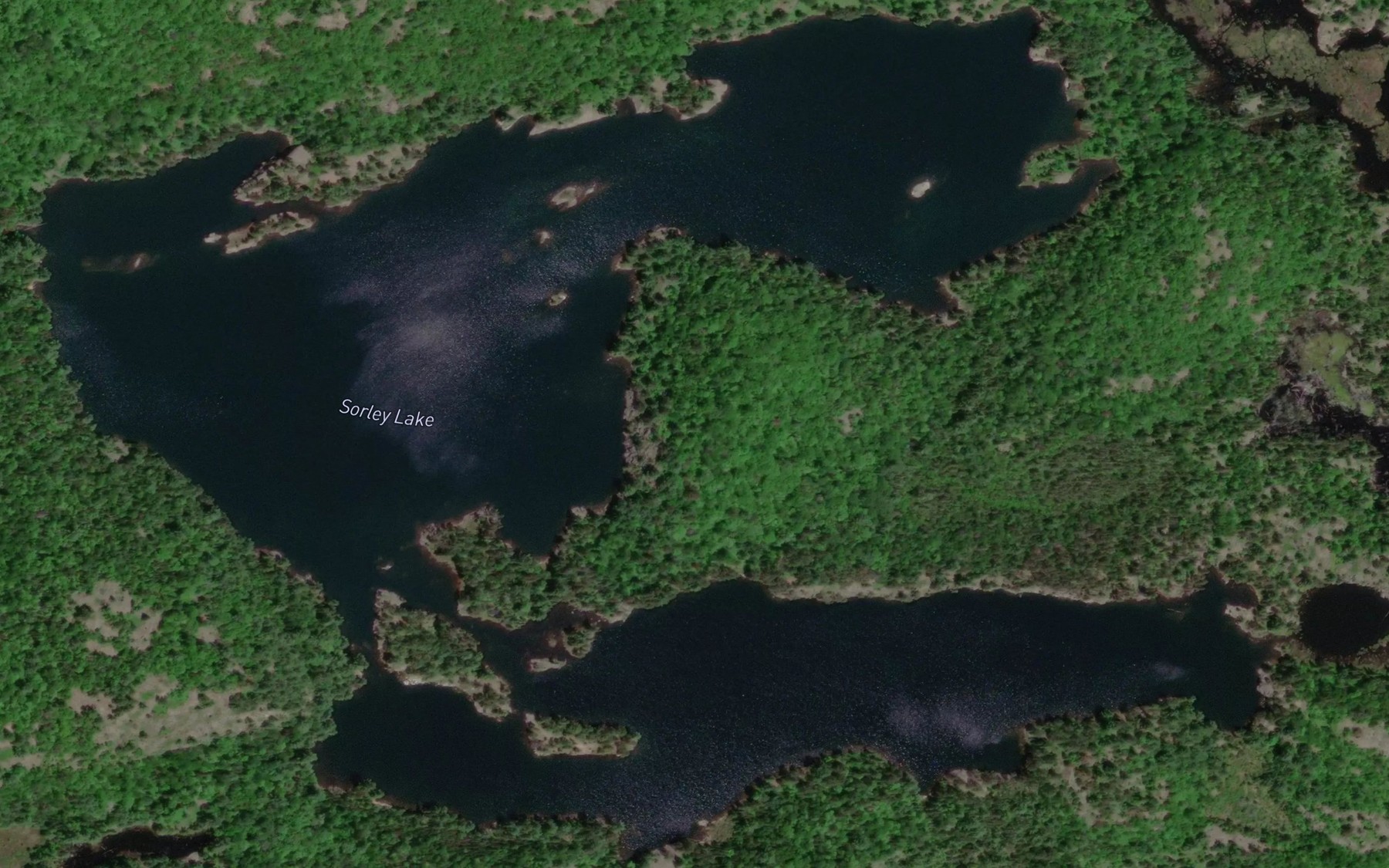 Satellite map of the Sorley Lake