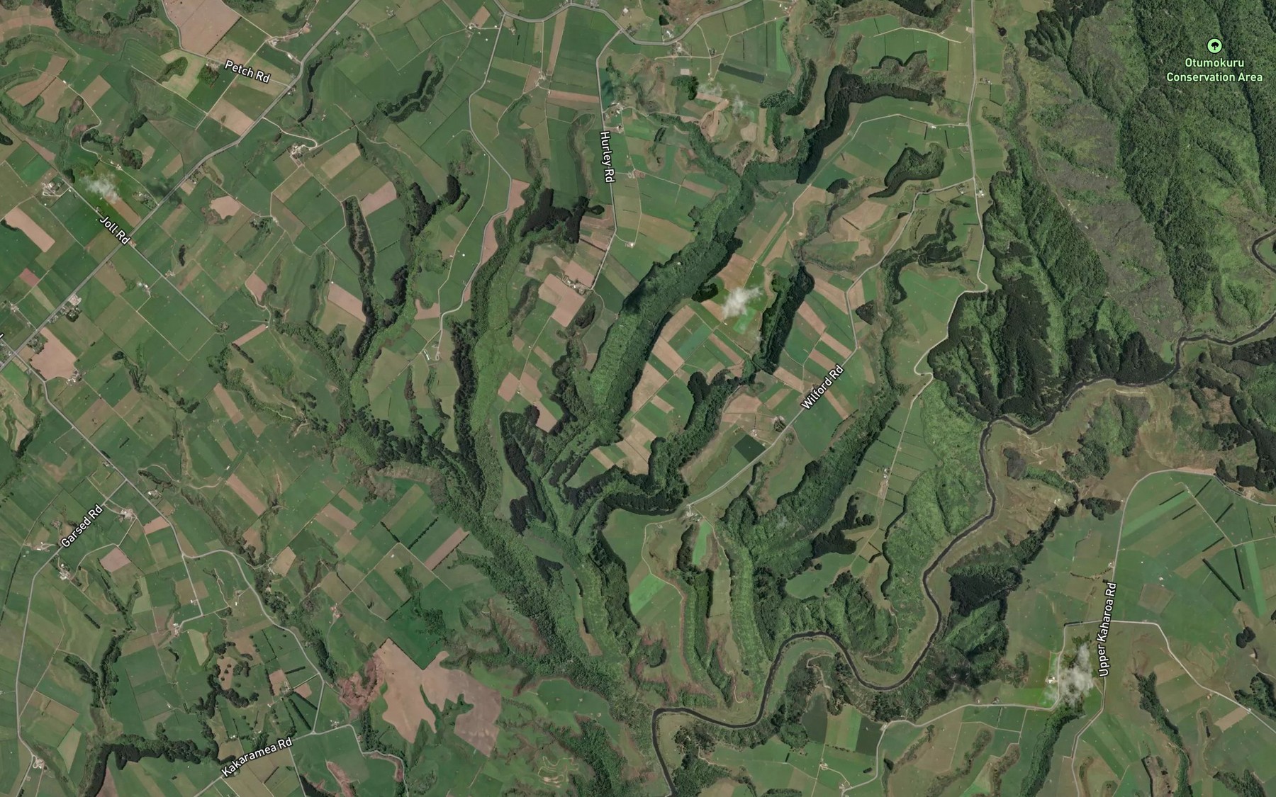 Satellite map of the Teahitakawai Stream