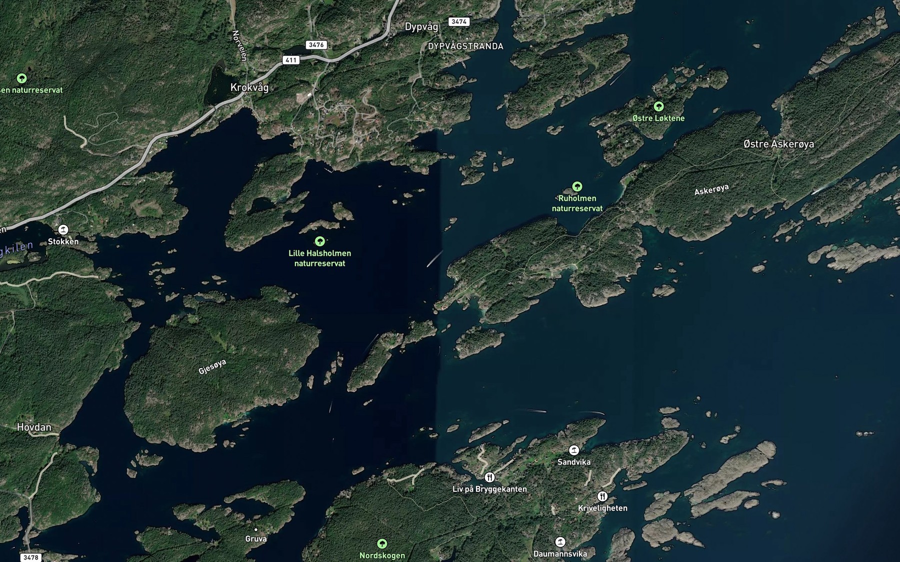 Satellite map of the Hamdalsbukt