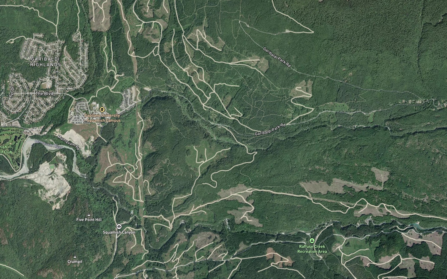 Satellite map of the Mashiter Creek
