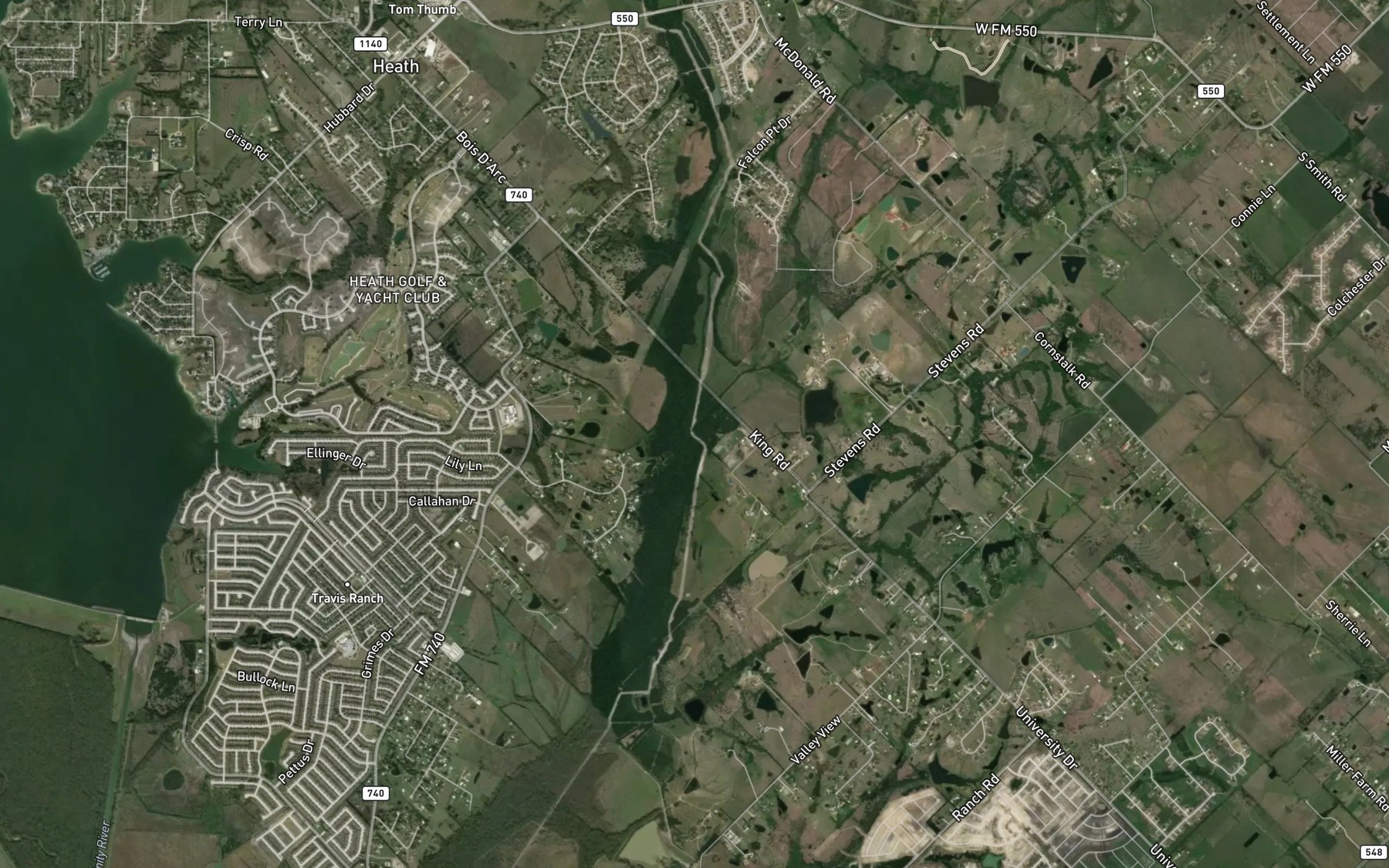 Satellite map of the Long Branch