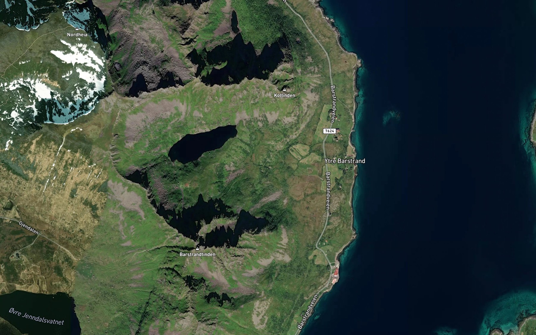 Satellite map of the Barstrandelva