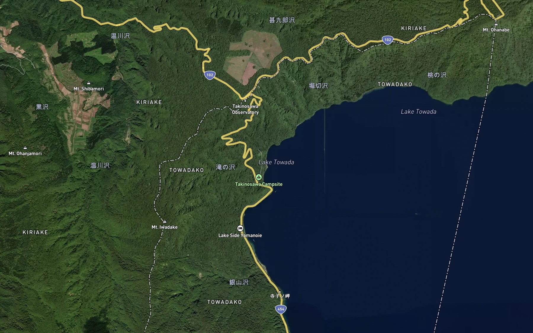 Satellite map of the Takino Sawa