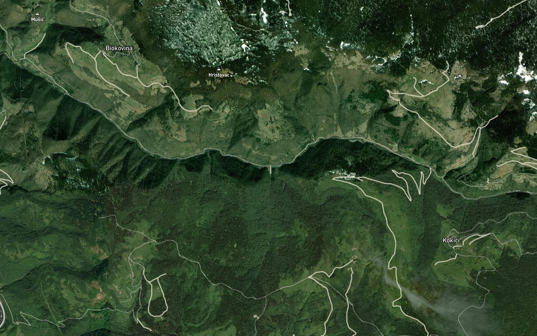 Satellite map of the Cevljanski Potok