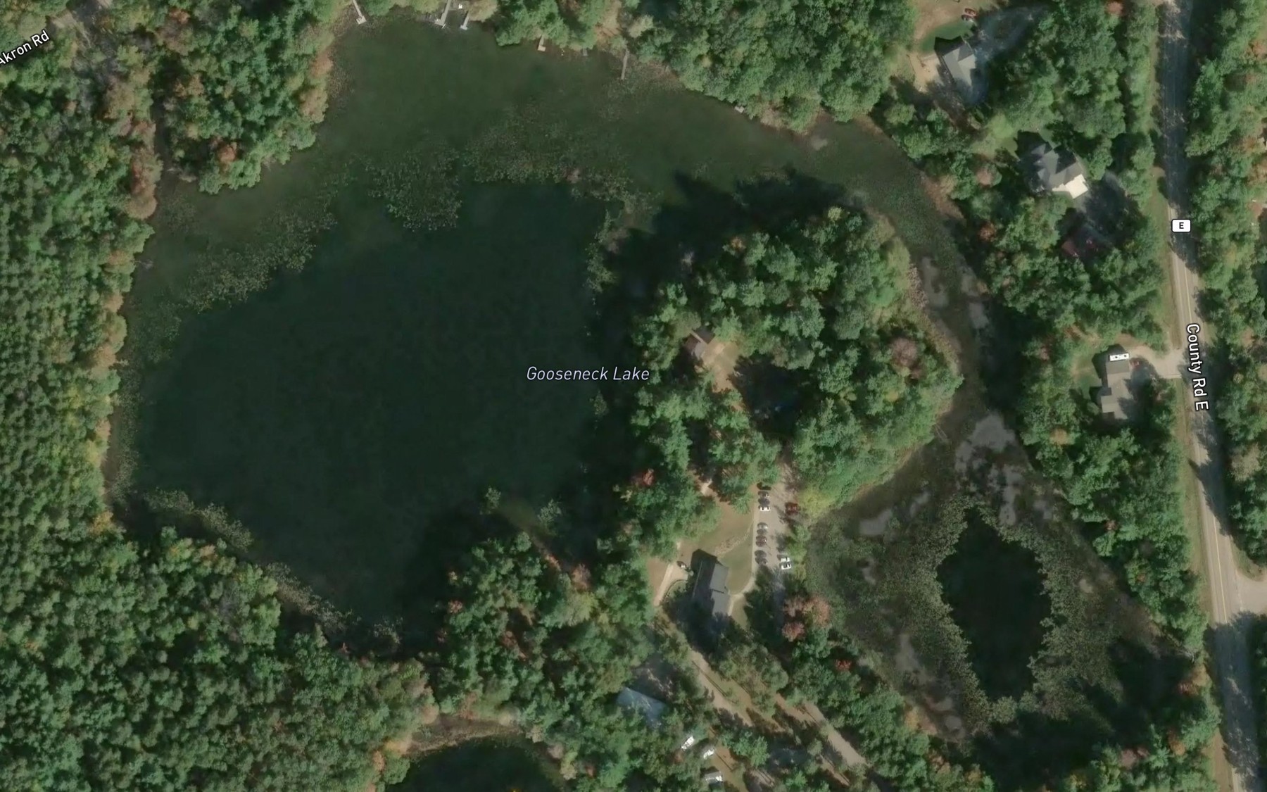 Satellite map of the Gooseneck Lake