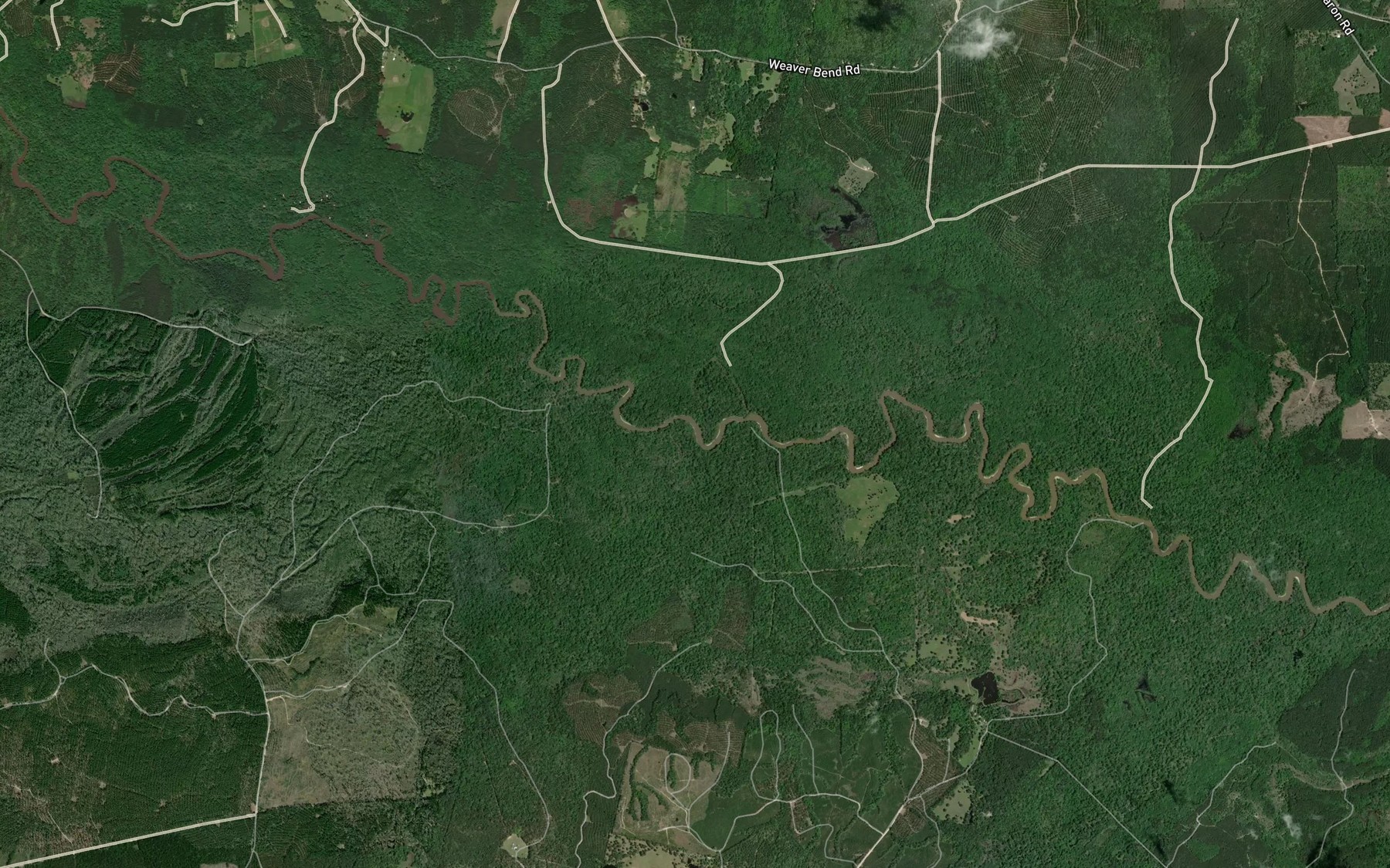 Satellite map of the Caney Creek