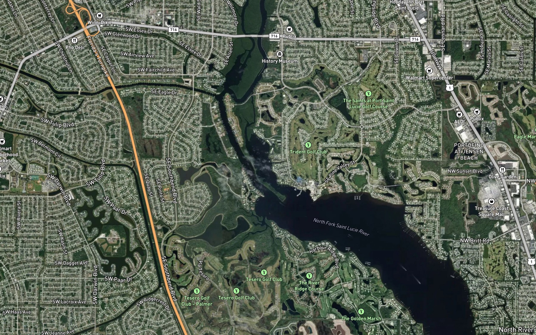 Satellite map of the Kitching Cove