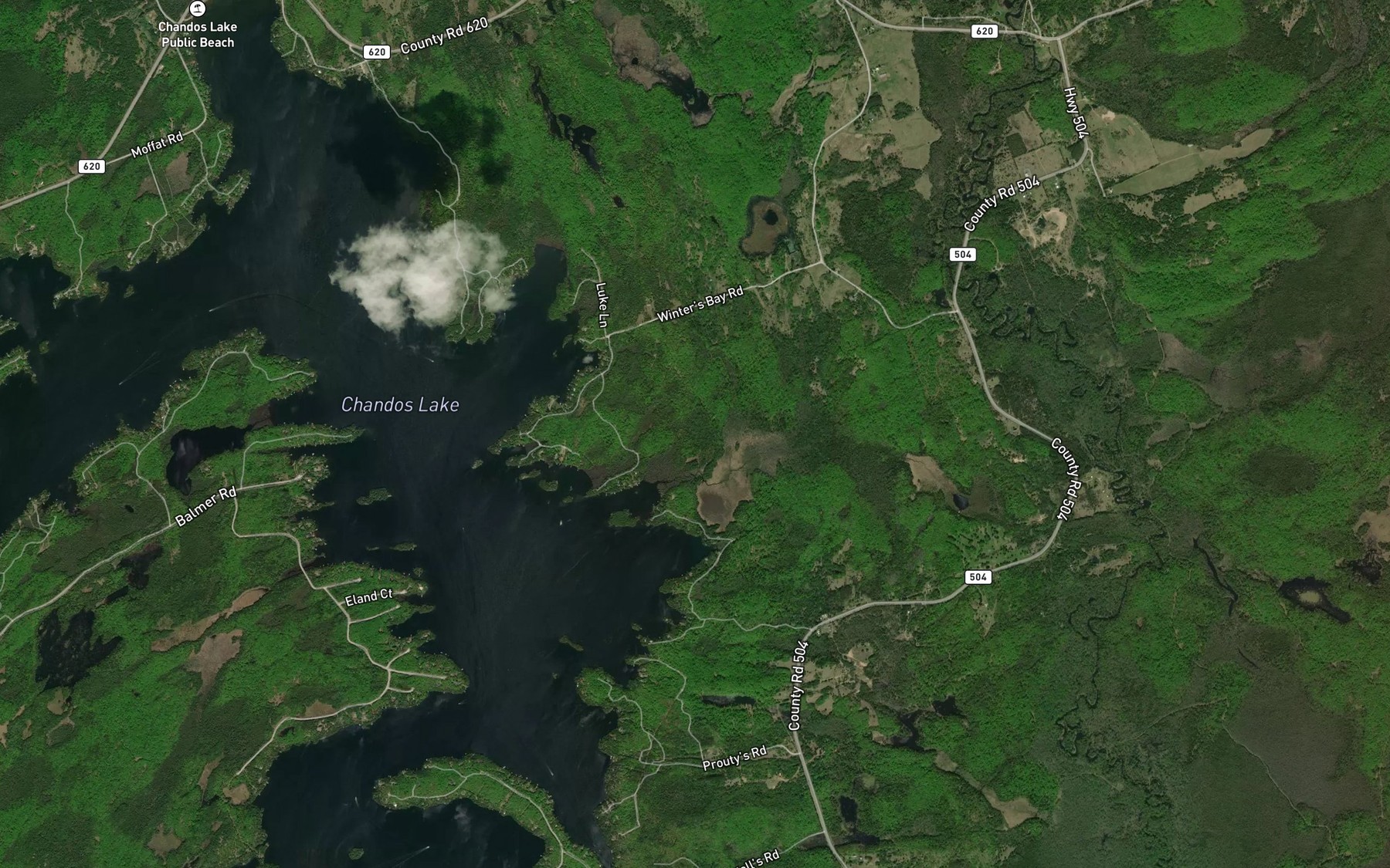 Satellite map of the Mud Bay