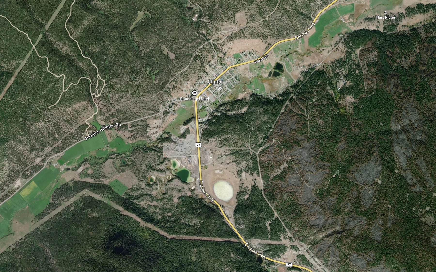 Satellite map of the Cutoff Valley Creek