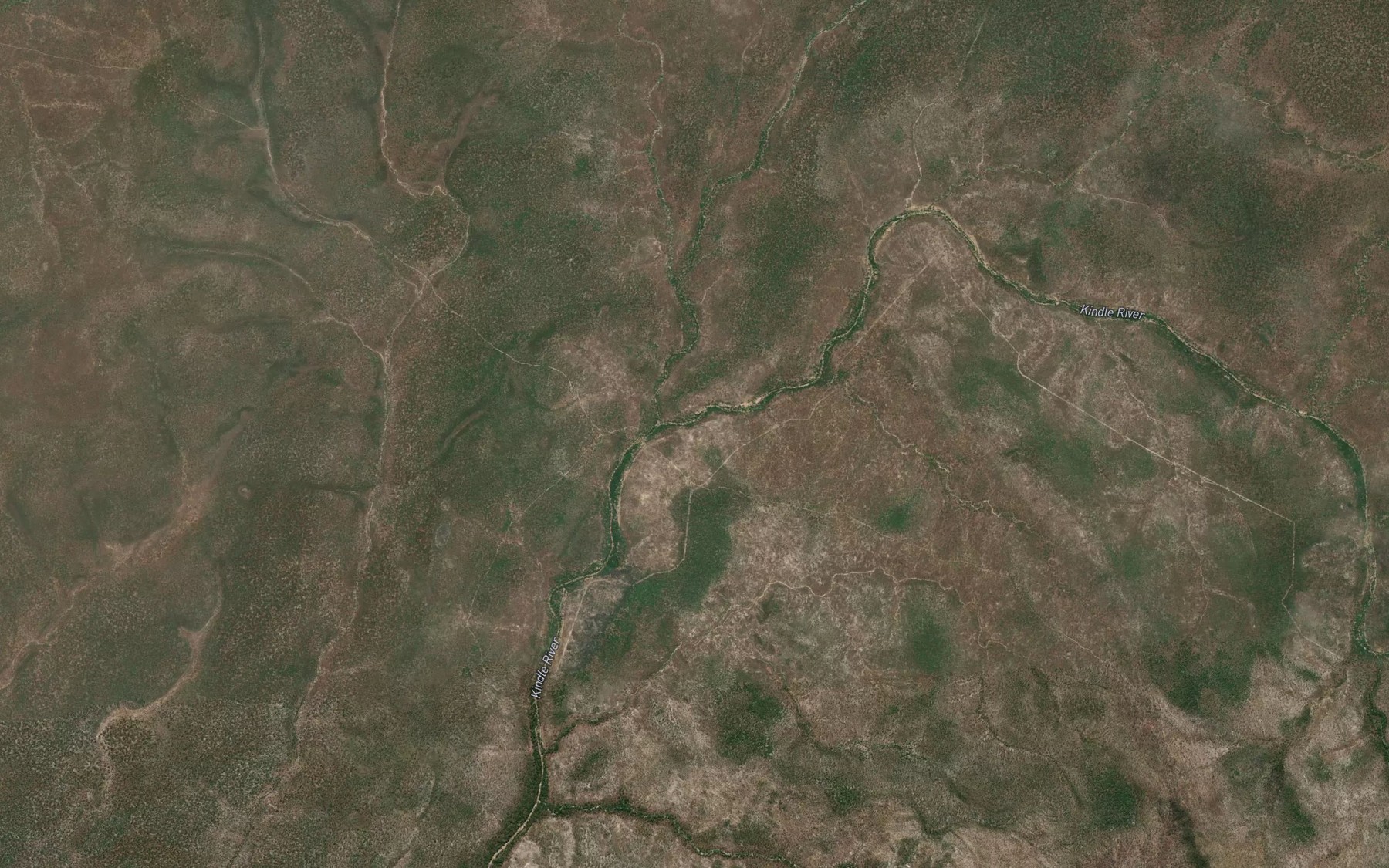 Satellite map of the Kendle River