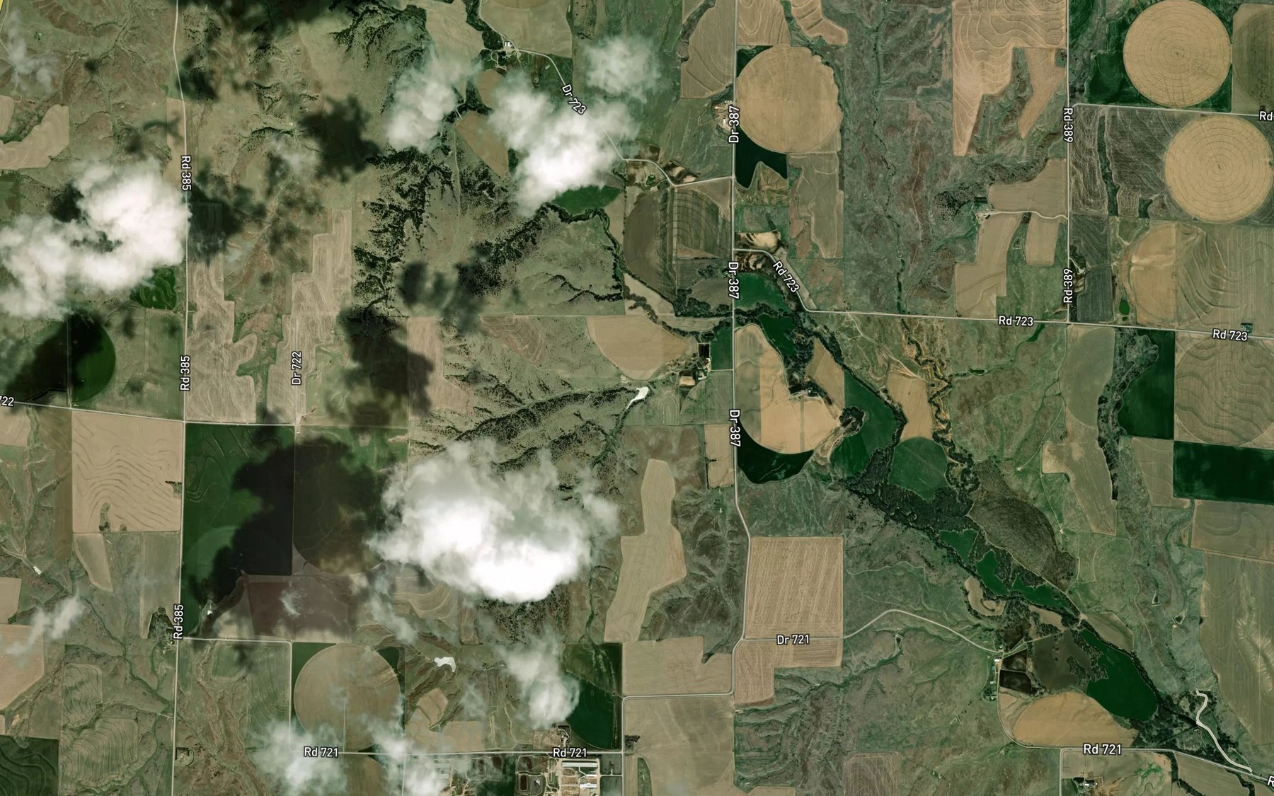 Satellite map of the Larington Reservoir