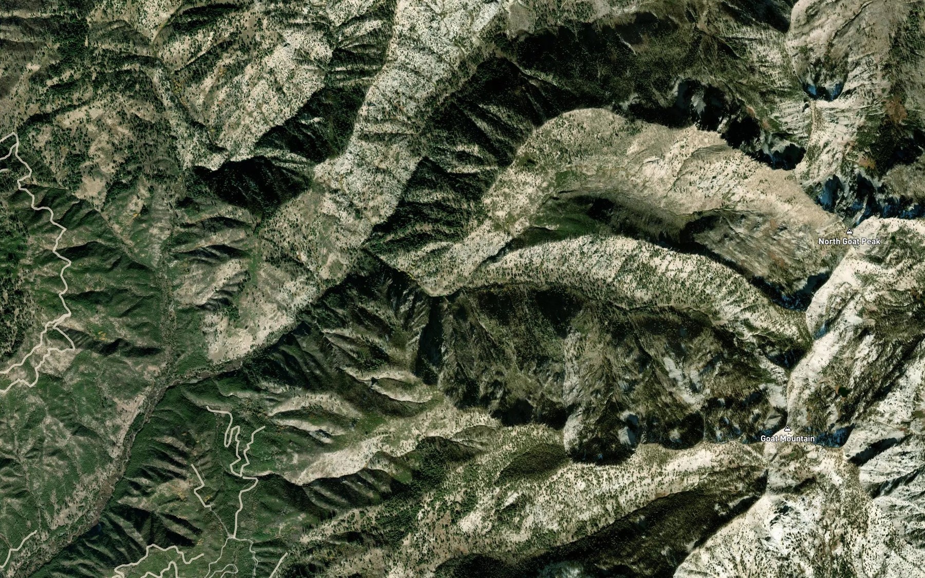 Satellite map of the South Fork Cub Creek
