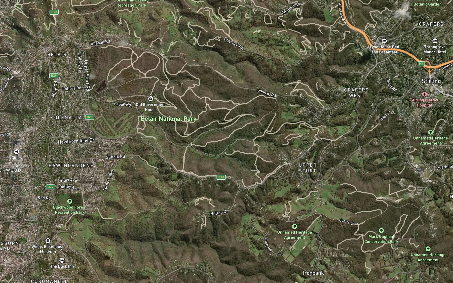 Satellite map of the Karka Creek