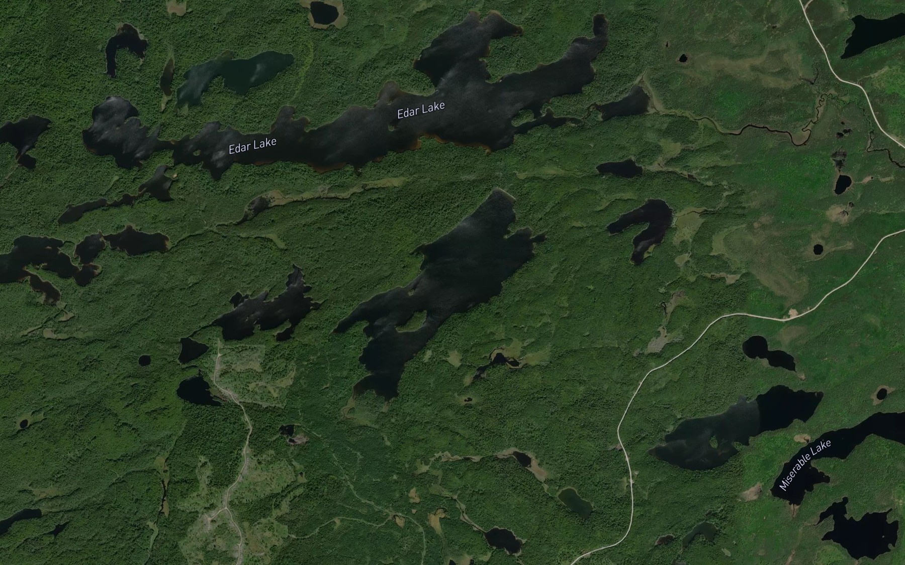 Satellite map of the Burnt Island Lake