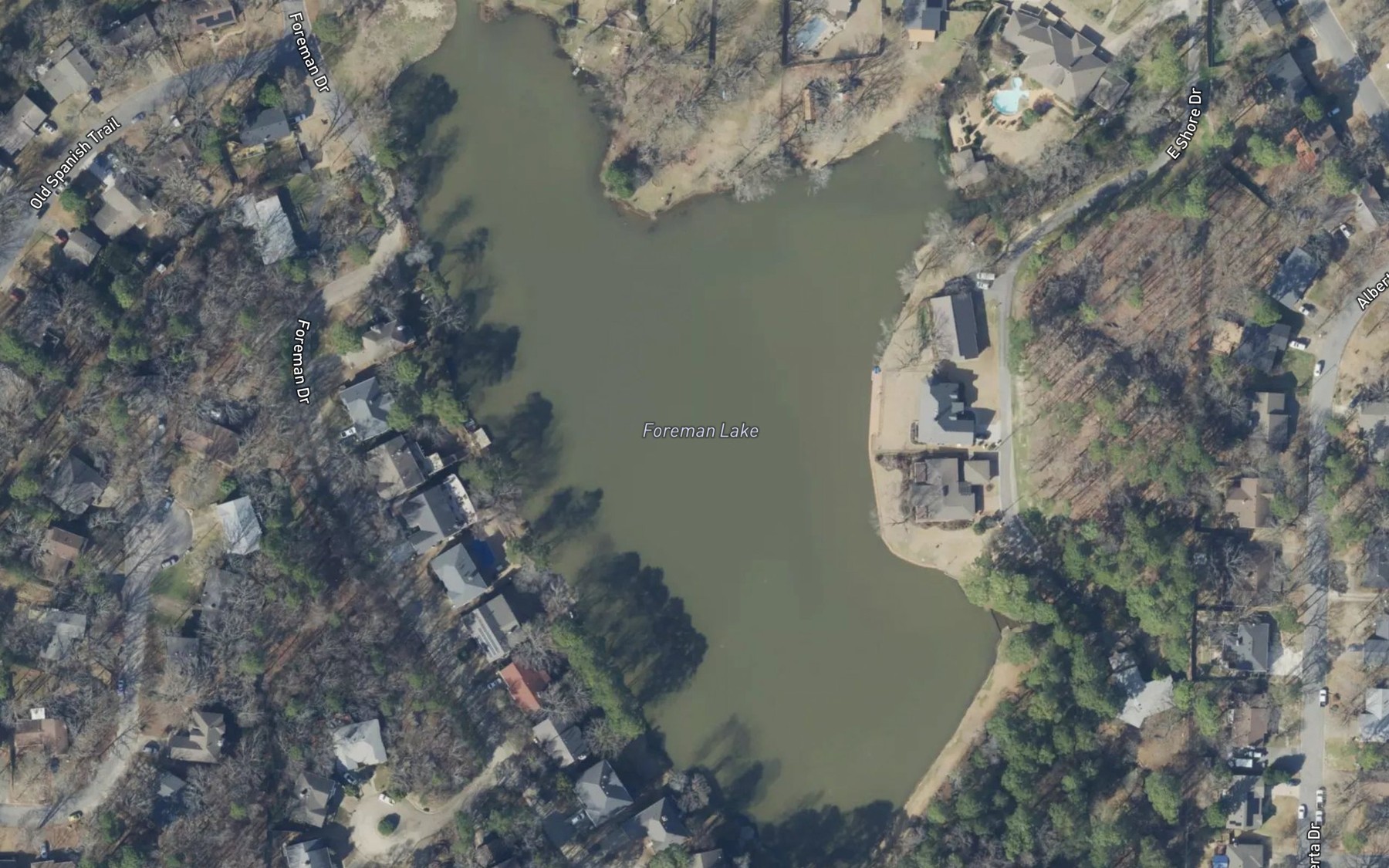 Satellite map of the Foreman Lake