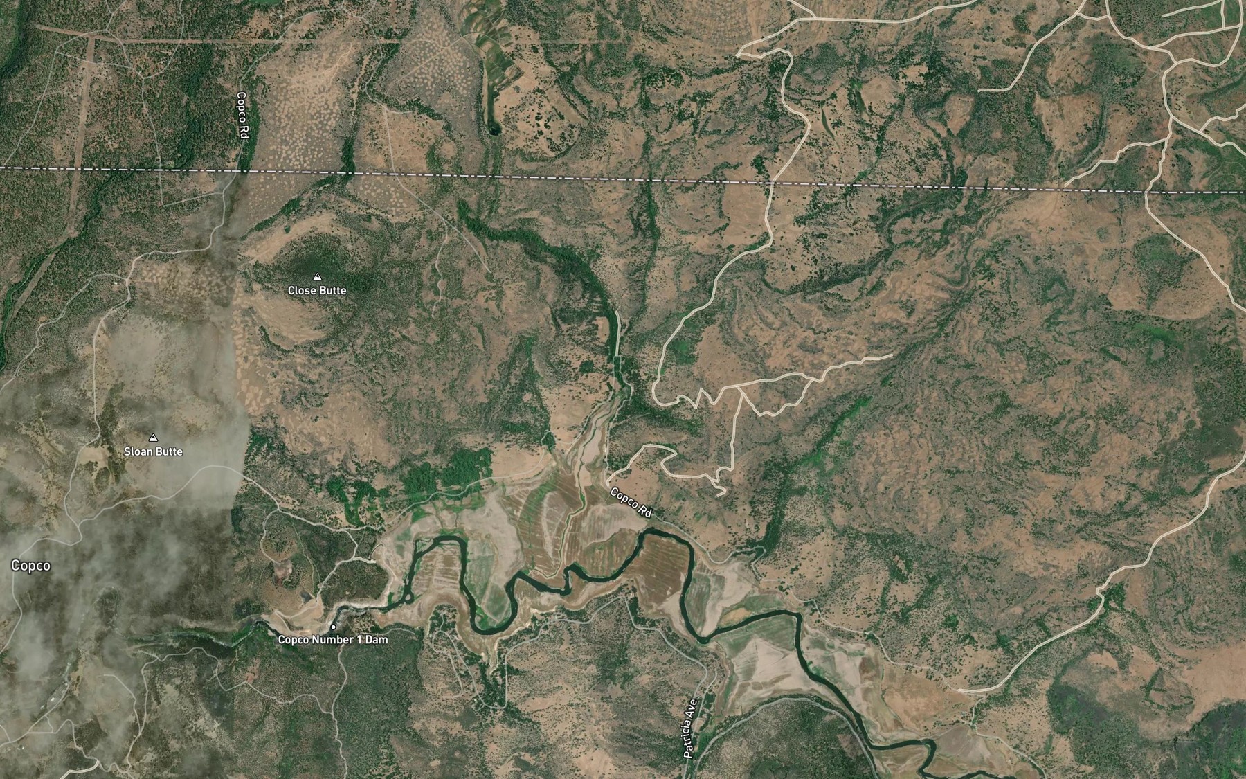 Satellite map of the West Fork Beaver Creek