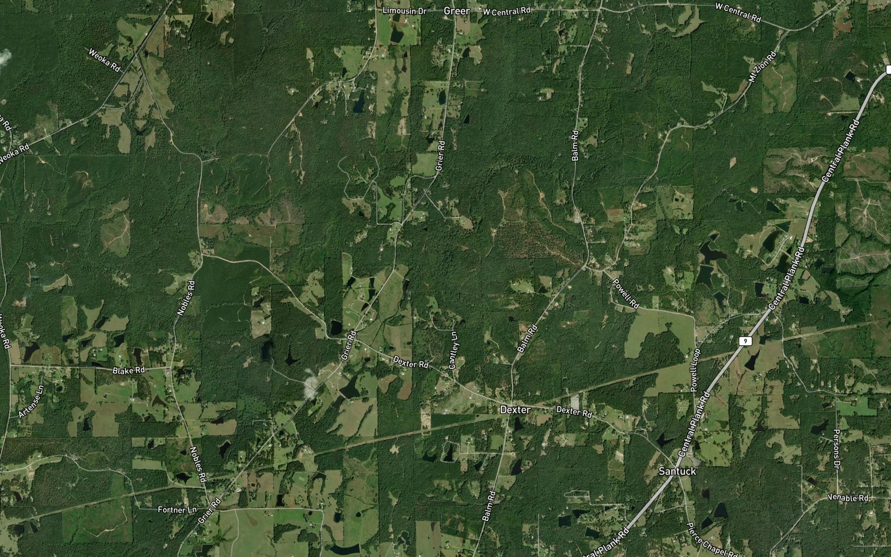 Satellite map of the Gravel Creek