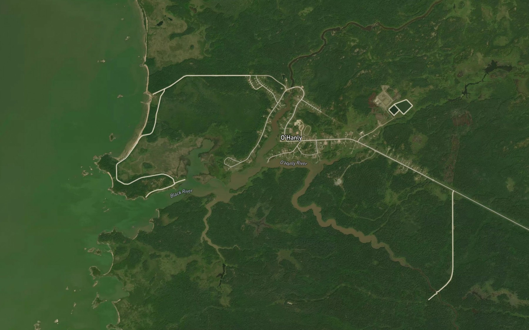 Satellite map of the O'Hanly River