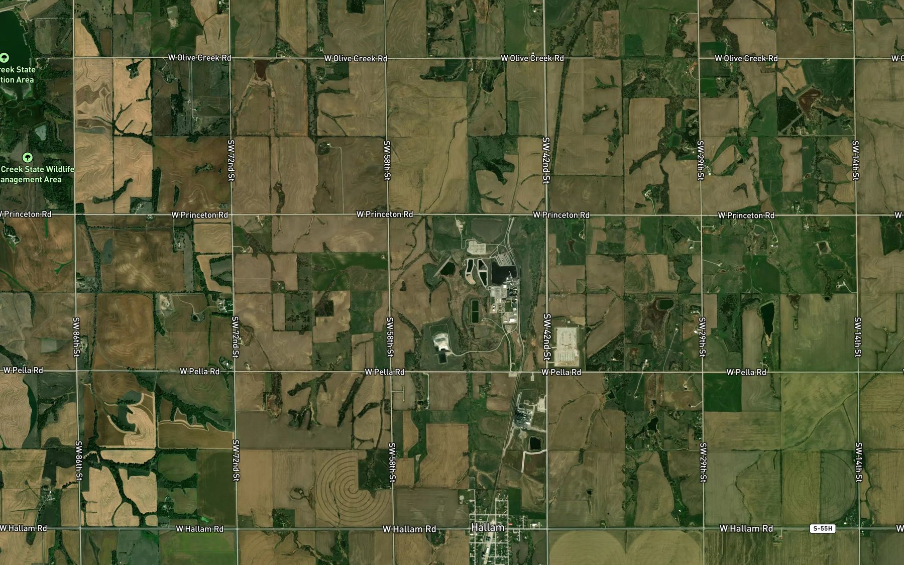 Satellite map of the Salt Creek Reservoir 13-A