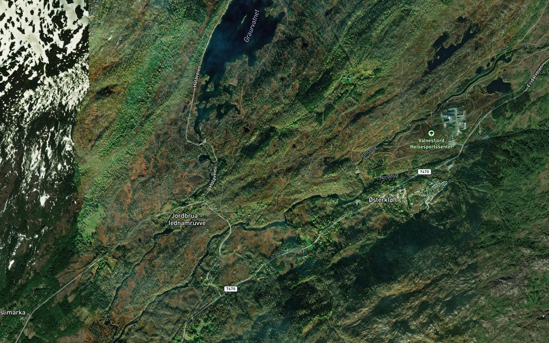 Satellite map of the Troelva