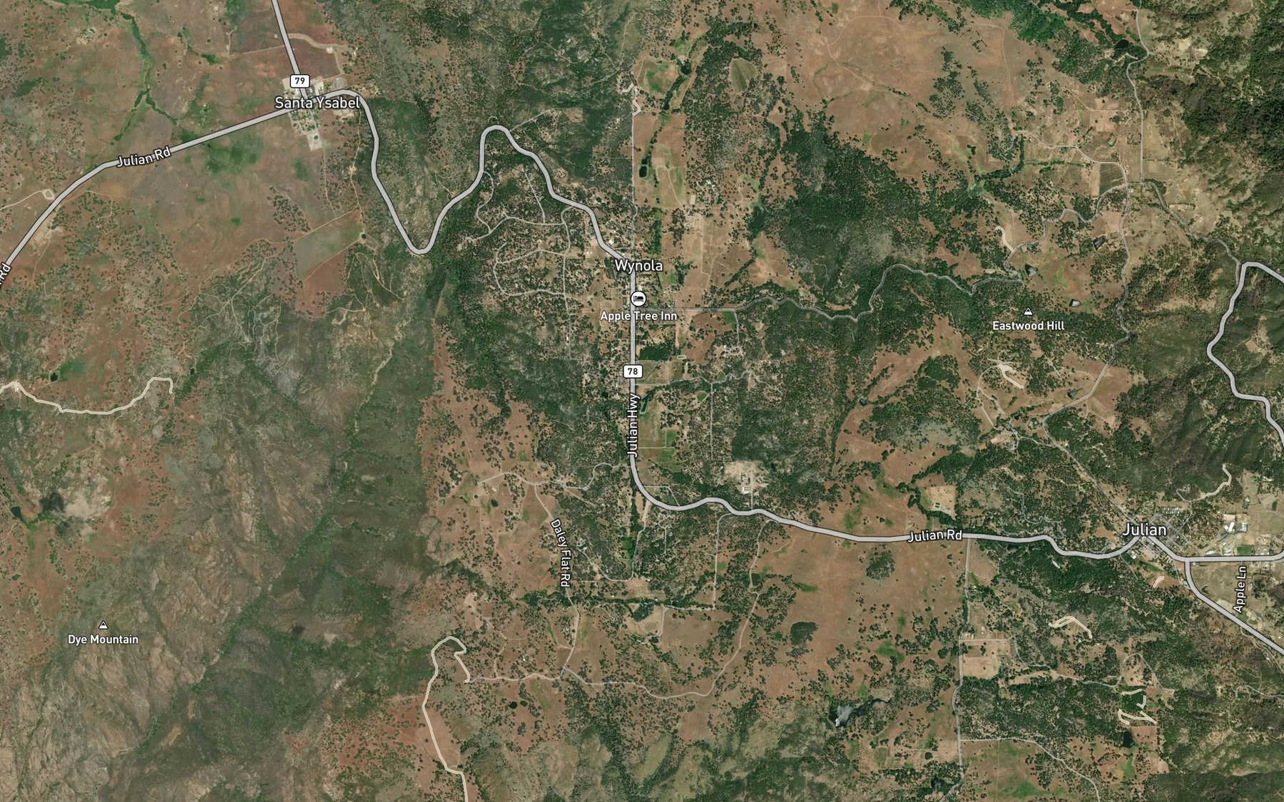 Satellite map of the Bailey Creek