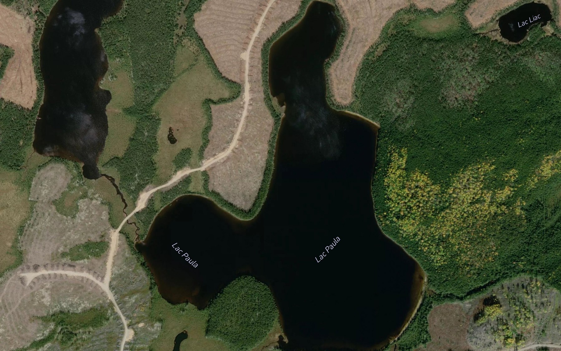 Satellite map of the Lac Paula