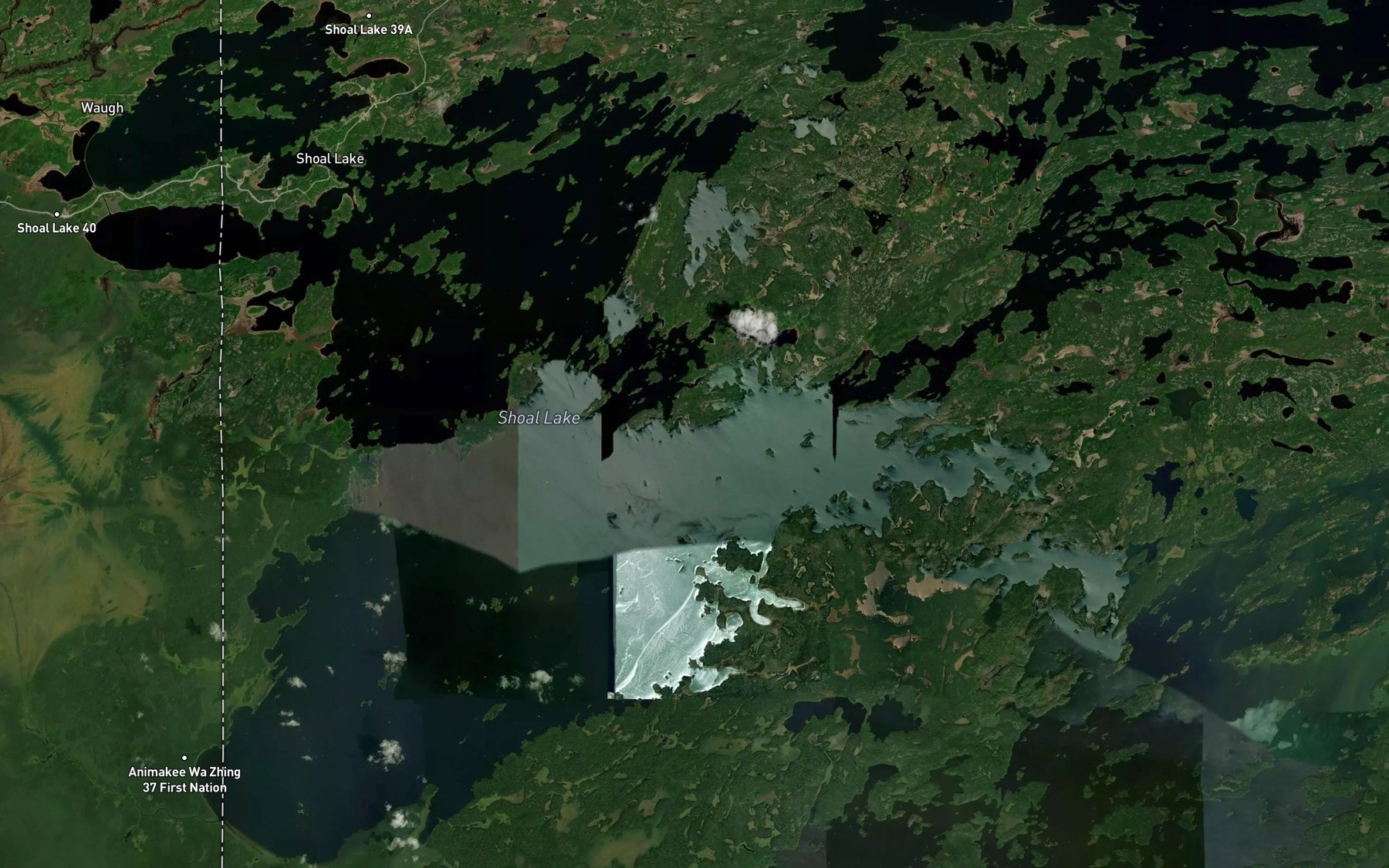Satellite map of the Shoal Lake