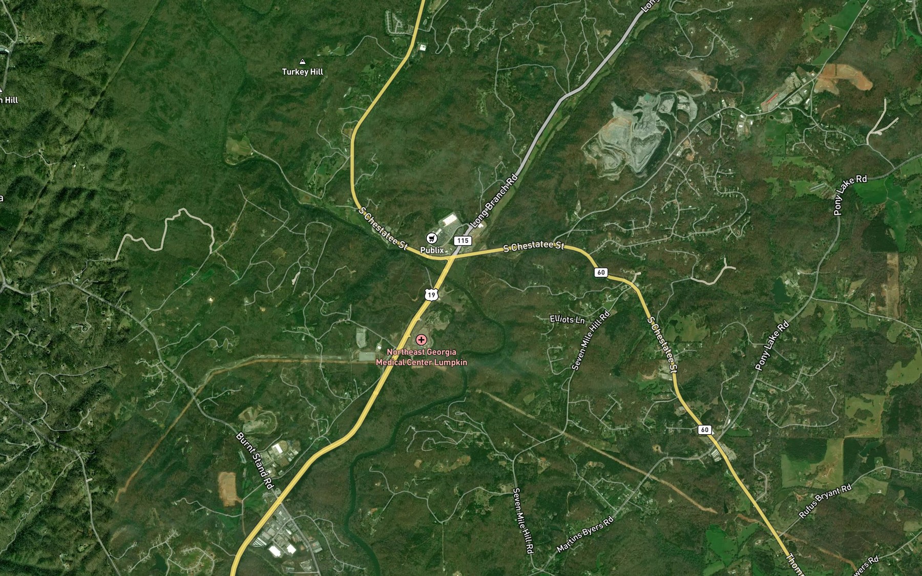 Satellite map of the Long Branch