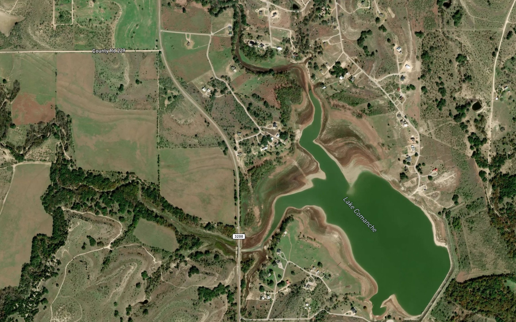 Satellite map of the Lake Comanche