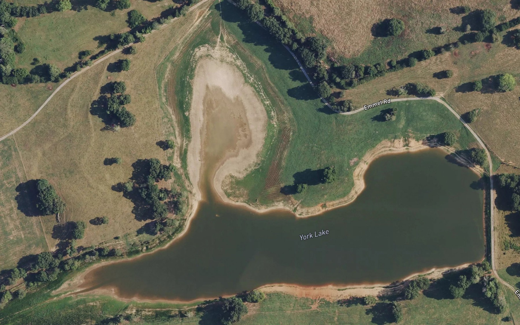 Satellite map of the York Lake