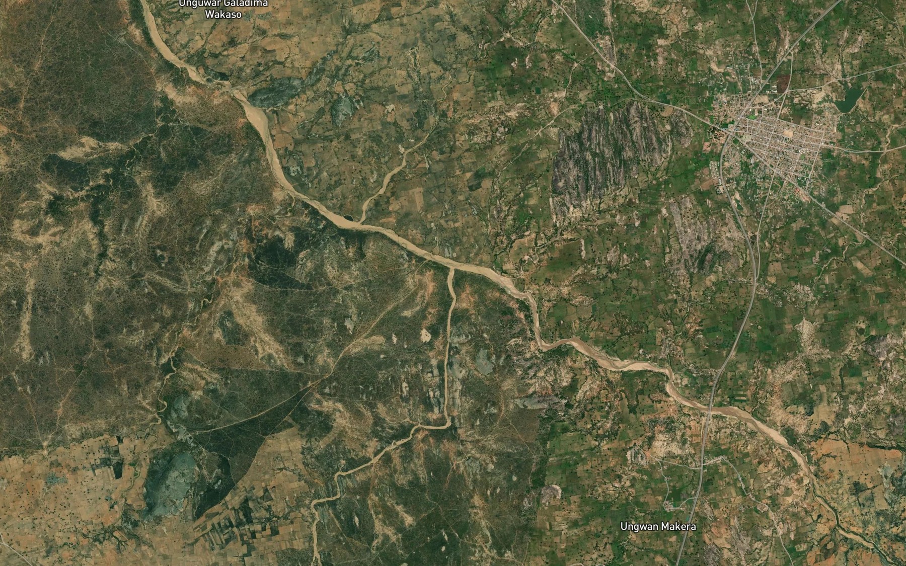 Satellite map of the River Karua