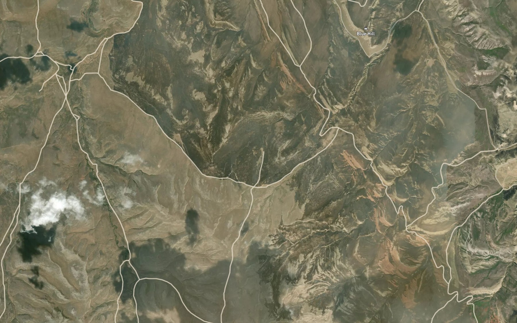 Satellite map of the Dye Springs