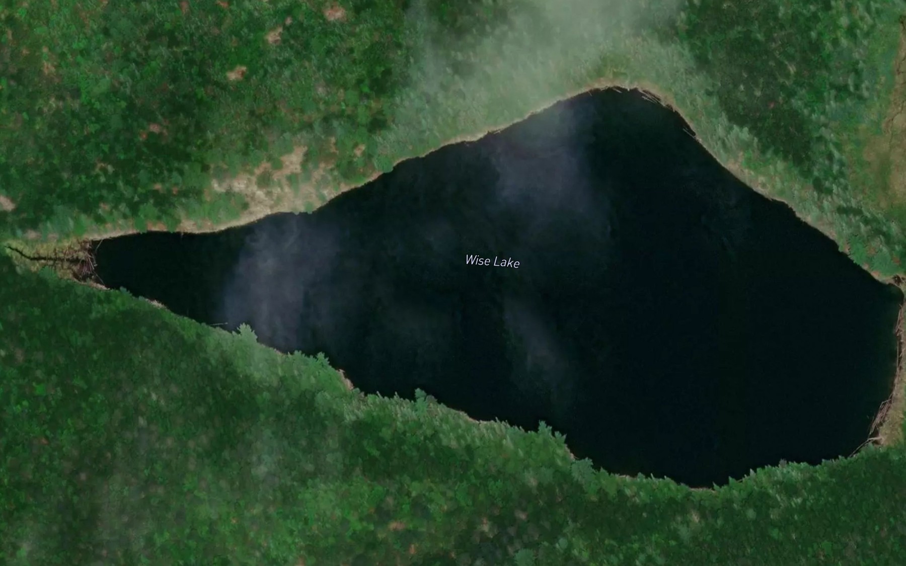 Satellite map of the Wise Lake