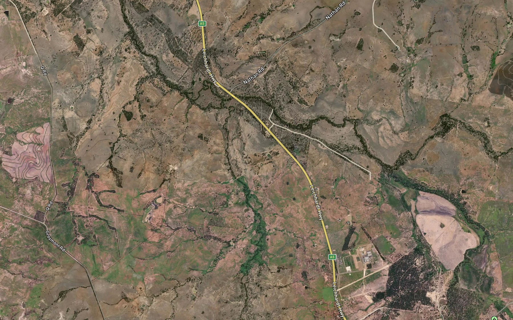 Satellite map of the Frank Creek