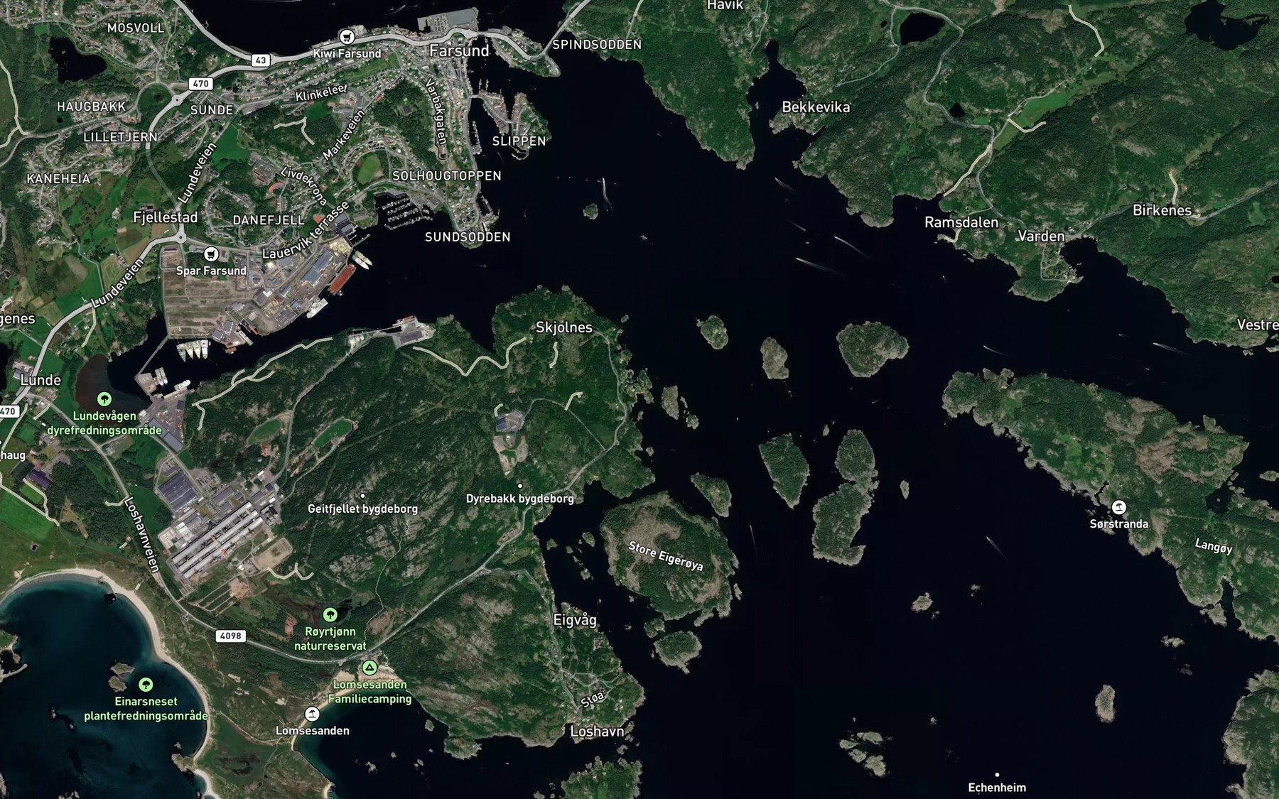 Satellite map of the Tonnesbukta