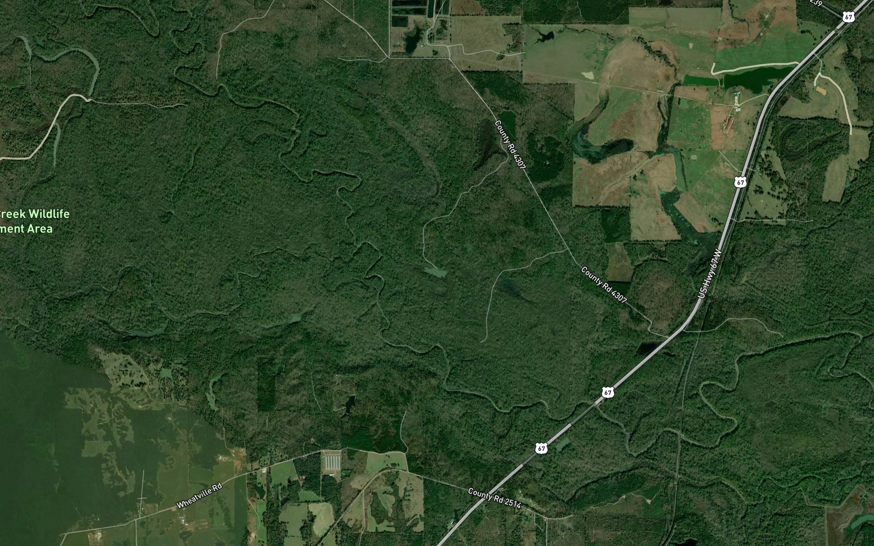 Satellite map of the Flag Lake